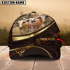Joycorners Tooled Leather Pattern Golden Lines Three Cows, Custom Name Cattle Cap (10 Cattle Breeds)