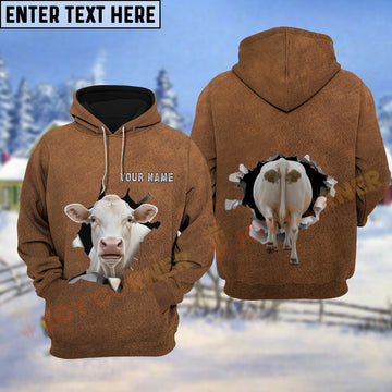 Joycorners Charolais Cow 3D Breakthrough Hoodie
