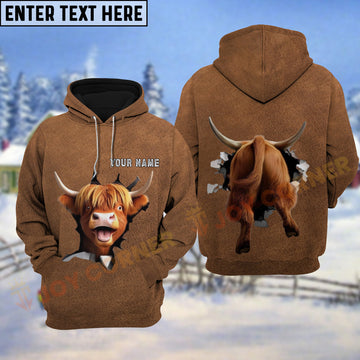 Joycorners Highland Cattle 3D Breakthrough Hoodie