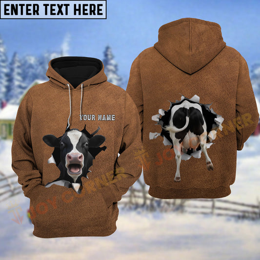 Joycorners Holstein Cow 3D Breakthrough Hoodie