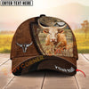 Joycorners Cattle Cow Leather Farm Landscape Pattern Personalized Name 3D Classic Cap (9 Breeds)