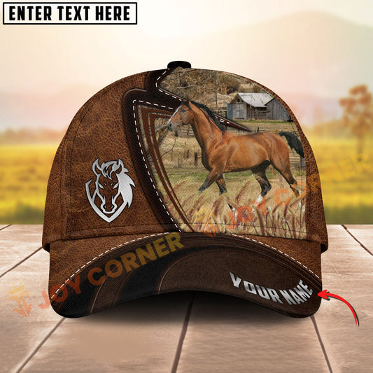 Joycorners  Hackney Horse Leather Farm Landscape Pattern Personalized Name 3D Classic Cap