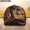 Joycorners Horse Leather Farm Landscape Pattern Personalized Name 3D Classic Cap (8 Breeds)