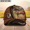 Joycorners Horse Leather Farm Landscape Pattern Personalized Name 3D Classic Cap (8 Breeds)