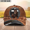 Joycorners Horse Tooled Leather Horseshoe Cross Pattern Personalized Name 3D Classic Cap  (8 Breeds)