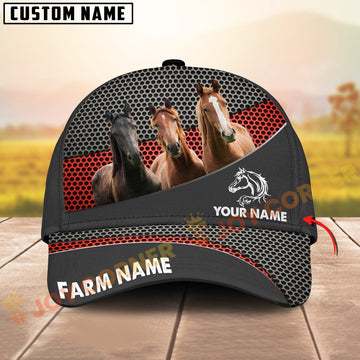 Joycorners Horse Honeycomb Mesh Pattern Personalized Name 3D Classic Cap