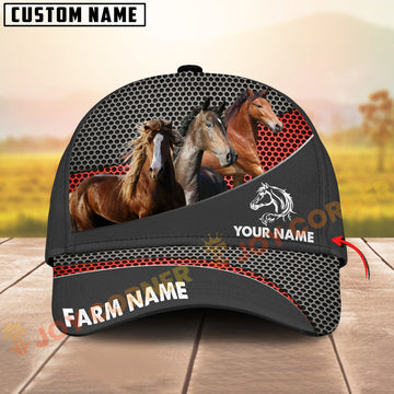 Joycorners  Hackney Horse Honeycomb Mesh Pattern Personalized Name 3D Classic Cap