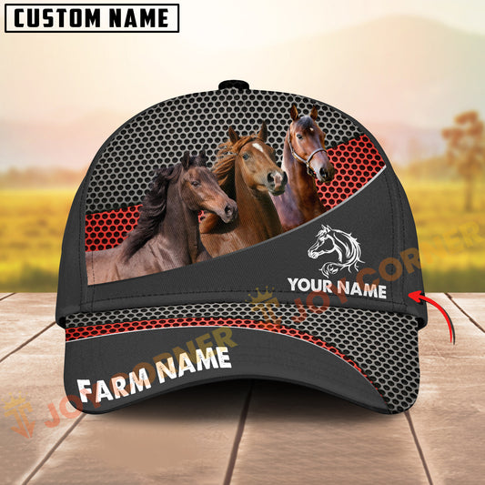 Joycorners  Morgan Horse Honeycomb Mesh Pattern Personalized Name 3D Classic Cap