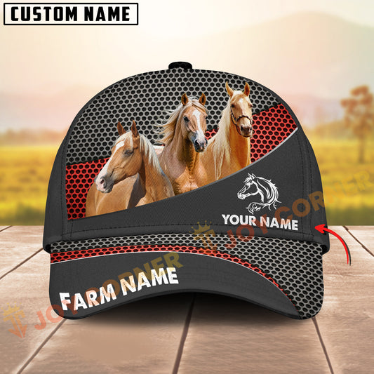 Joycorners  Palomino Horse Honeycomb Mesh Pattern Personalized Name 3D Classic Cap