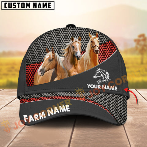 Joycorners  Palomino Horse Honeycomb Mesh Pattern Personalized Name 3D Classic Cap