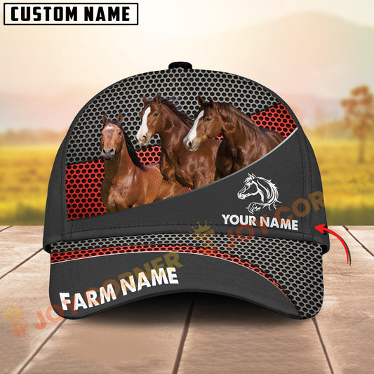 Joycorners  Quarter Horse Honeycomb Mesh Pattern Personalized Name 3D Classic Cap