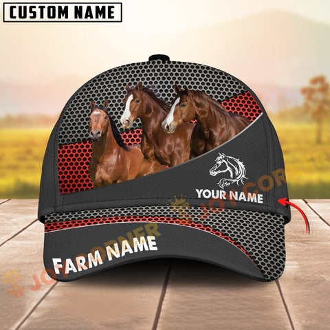 Joycorners  Quarter Horse Honeycomb Mesh Pattern Personalized Name 3D Classic Cap