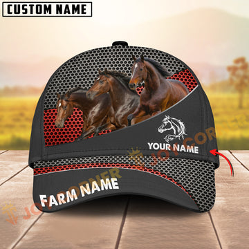 Joycorners  Warmblood Horse Honeycomb Mesh Pattern Personalized Name 3D Classic Cap