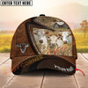 Joycorners Three Cow Leather Farm Landscape Pattern Personalized Name 3D Classic Cap (9 Breeds)
