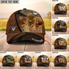Joycorners Three Cow Leather Farm Landscape Pattern Personalized Name 3D Classic Cap (9 Breeds)