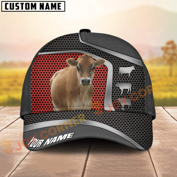 Joycorners Jersey Cow Farm Style Mesh Cap Personalized Name All Over Print Cap