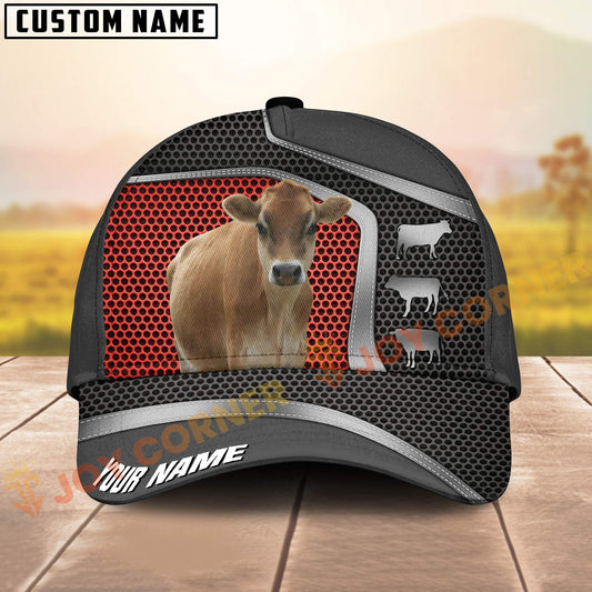 Joycorners Jersey Cow Farm Style Mesh Cap Personalized Name All Over Print Cap