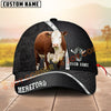 Joycorners Black & White Cow Honeycomb Texture Personalized Name 3D Cap (10 Breeds)