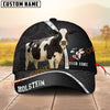 Joycorners Black & White Cow Honeycomb Texture Personalized Name 3D Cap (10 Breeds)
