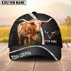 Joycorners Black & White Cow Honeycomb Texture Personalized Name 3D Cap (10 Breeds)