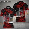 Joycorners Truck Gold Chrome Semi Stripes Grid Pattern Shirt Multi Options Personalized Name 3D Shirt (4 Colors)