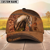 Joycorners Horse Western Tooled Leather 3D Pattern  Personalized Name 3D Classic Cap (7 Breeds)