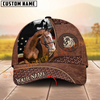 Joycorners Horse Couple Horse With American Flag 3D Pattern  Personalized Name 3D Classic Cap (8 Breeds)