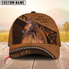 Joycorners Horse Never walk alone Quotes Tooled Leather 3D Pattern  Personalized Name 3D Classic Cap (8 Breeds)
