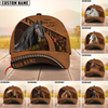 Joycorners Horse Never walk alone Quotes Tooled Leather 3D Pattern  Personalized Name 3D Classic Cap (8 Breeds)