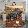 Joycorners Cattle Cow Farm Barn Landscape Leather Weave Pattern Personalized Name Blanket (10 Breeds)