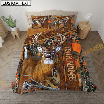 Joycorners Deer Hunting Rustic Orange Forest Bedding Set 3D All Over Printed