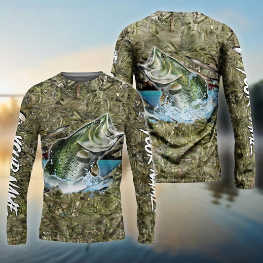Joycorners Bass Fishing Camouflage Customize Name 3D Shirts