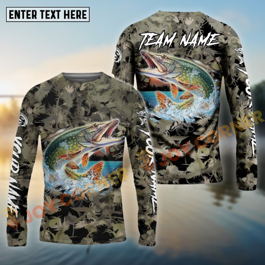Joycorners Pike Fishing Camouflage Customize Name 3D Shirts