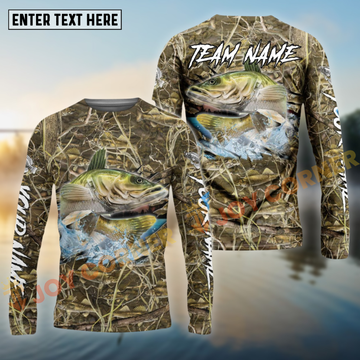 Joycorners Walleye Camouflage Customize Name 3D Shirts