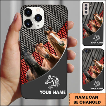 Joycorners Horse Cattle Industrial Mesh Red Accent Design Personalized Name 3D Phone Case
