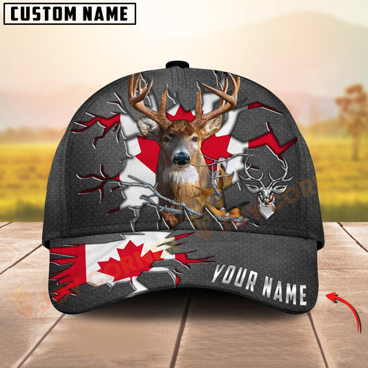 Joycorners Deer Hunting Cap Crack Flag Personalized Name 3D Cap (4 Colors)