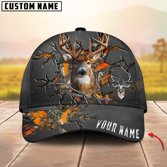 Joycorners Deer Hunting Cap Crack Camo Forest Personalized Name 3D Cap (4 Colors)