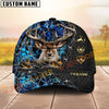 Joycorners Whitetail Deer Hunting Snakeskin Leather Lace Gold Icon Custom Name 3D Cap (6 Colors)