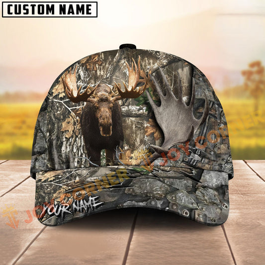 Joycorners Moose Hunting Hunter Antlers Skull Camo Custom Name 3D Cap (7 Colors)