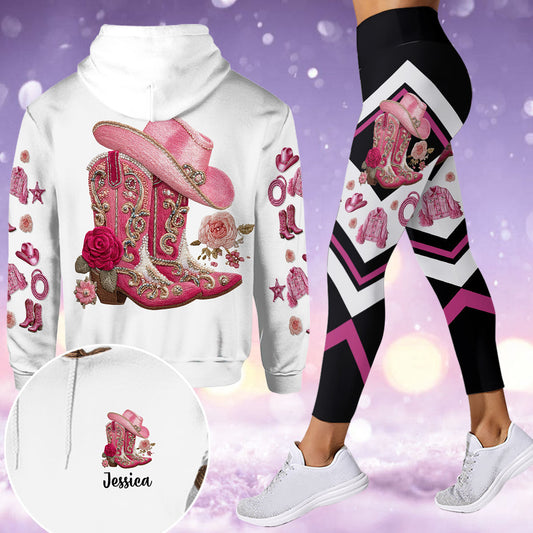Joycorners Cowgirl Boots Flowers - Personalized Hoodie and Leggings LM2811