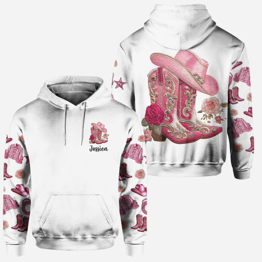 Joycorners Cowgirl Boots Flowers - Personalized Hoodie and Leggings LM2811