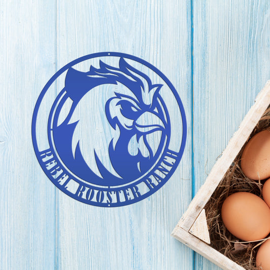 Joycorners Personalized Round Mean Chicken/Rooster Farm Metal Sign-Rooster Metal Decor LM0110