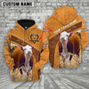 Joycorners Personalized Name Farm Mini Hereford Cattle Hoodie TT8