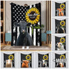 Joycorners Personalized Sunflowers & Cattle USA Flag Farm Blanket (10 Cattle Breeds)