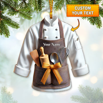Joyccorners Custom Name Baker Ornament, Christmas Gift for Baker Lover 2D Flat LM2111