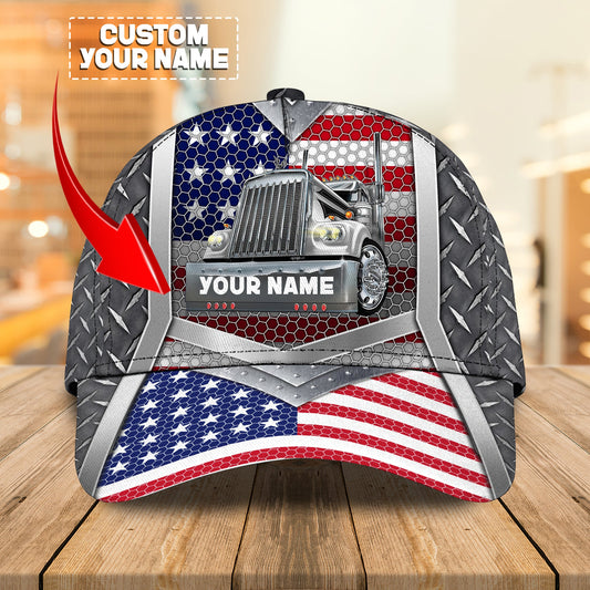 Joycorners American Trucker Customized Name 3D Cap
