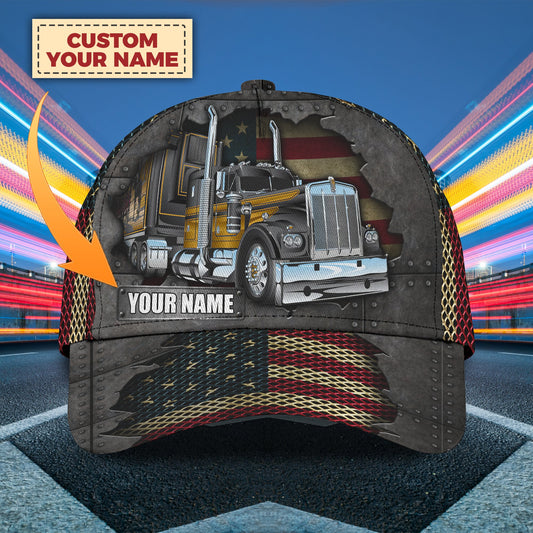 Joycorners American Trucker Customized Name 3D Cap
