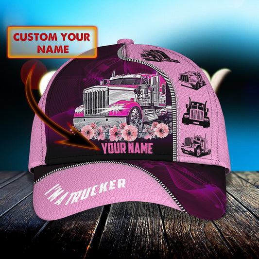 Joycorners Trucker Girl Customized Name 3D Cap