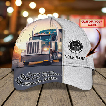 Joycorners Trucker Don't Stop Customized Name 3D Cap