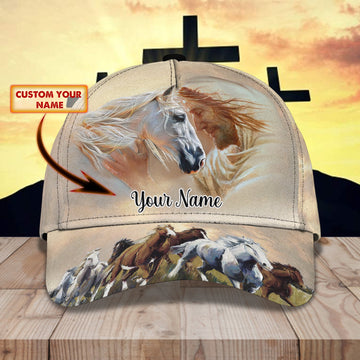 Joycorners Jesus and Horse Pattern Customized Name Cap